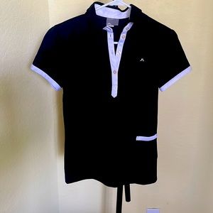 J. Lindeberg Golf Shirt Black and White Size S